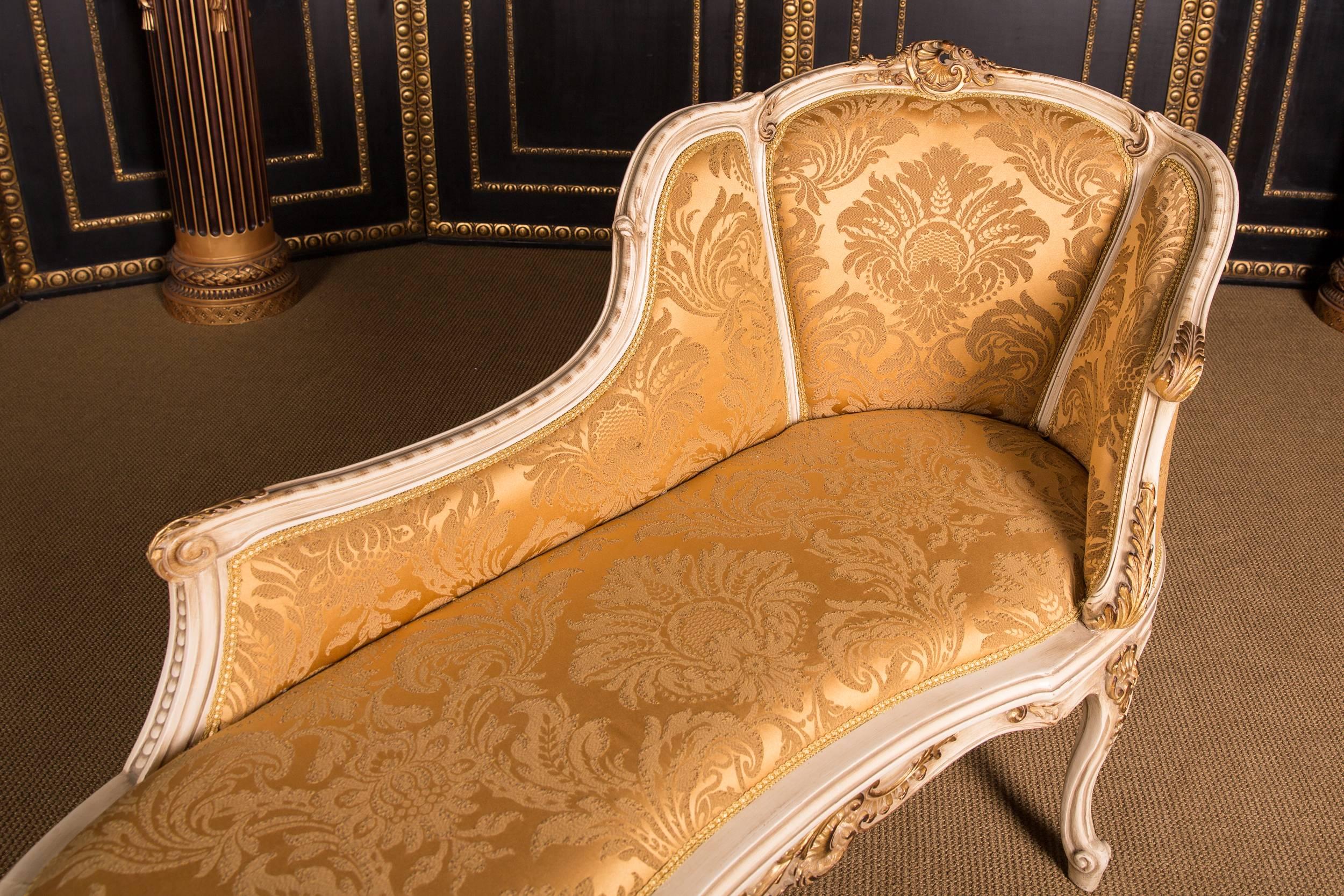 Elegant French Chaise Longue in Louis Quinze Style 1