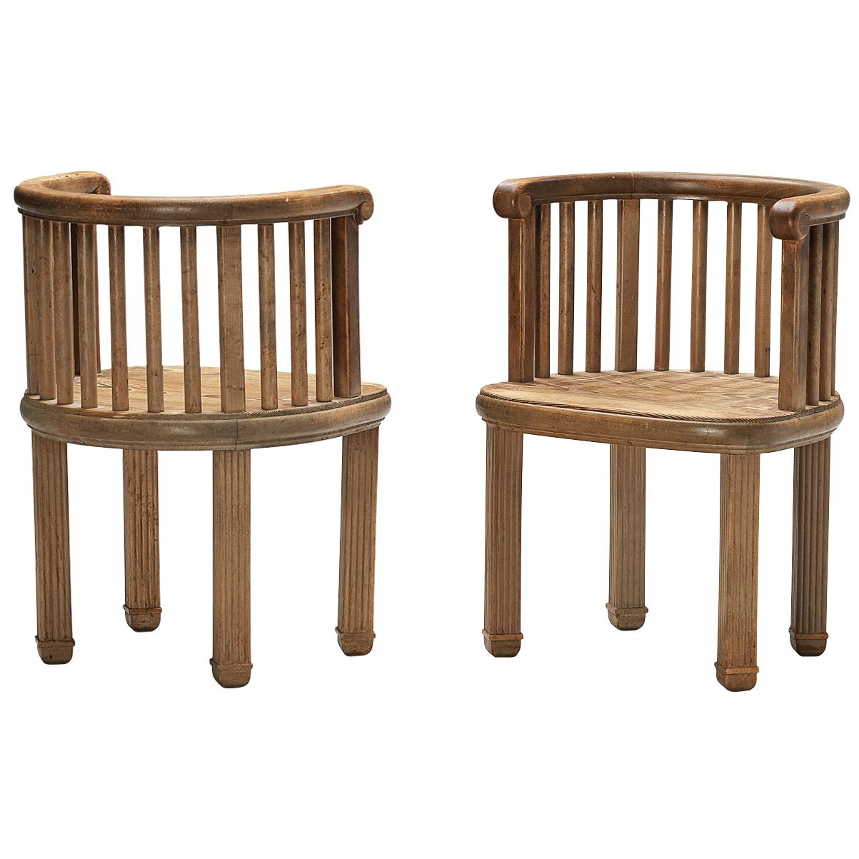 Elegant French Dining Chairs in Pine