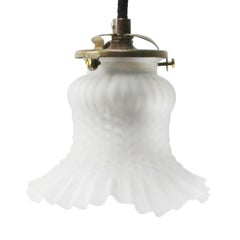 Elegant French Flower Glass & Brass Pendant Lights
