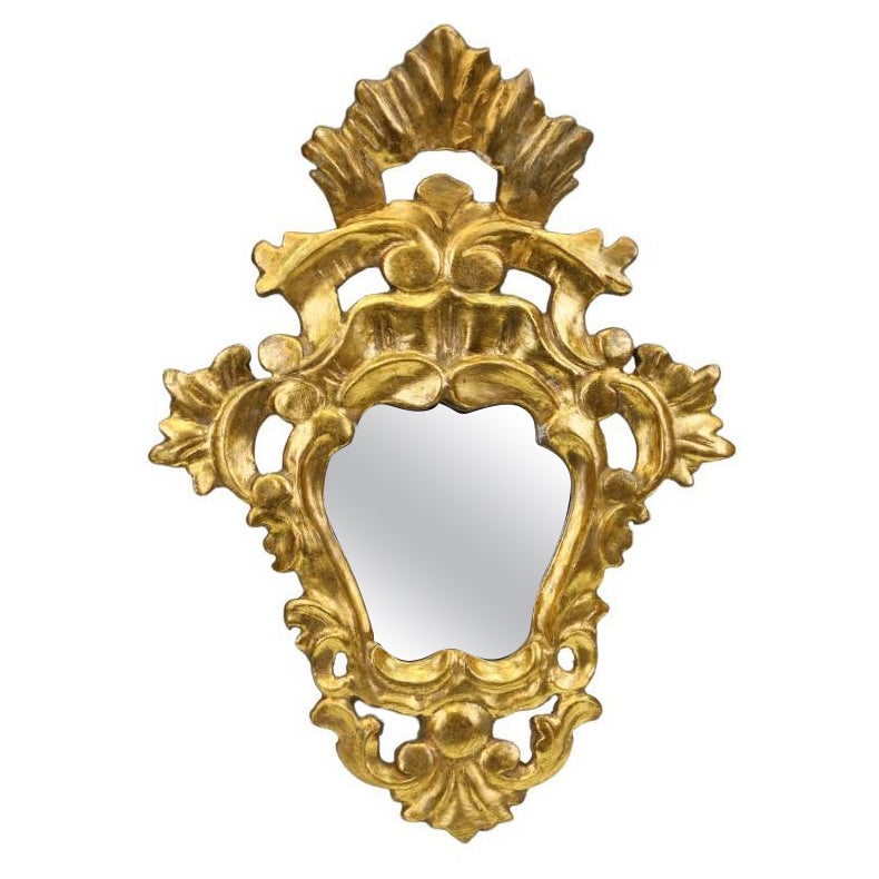 19th Century French Giltwood Rococo Wall Mirror with Sculptural Design