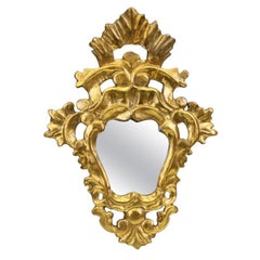 19th Century French Giltwood Rococo Wall Mirror with Sculptural Design