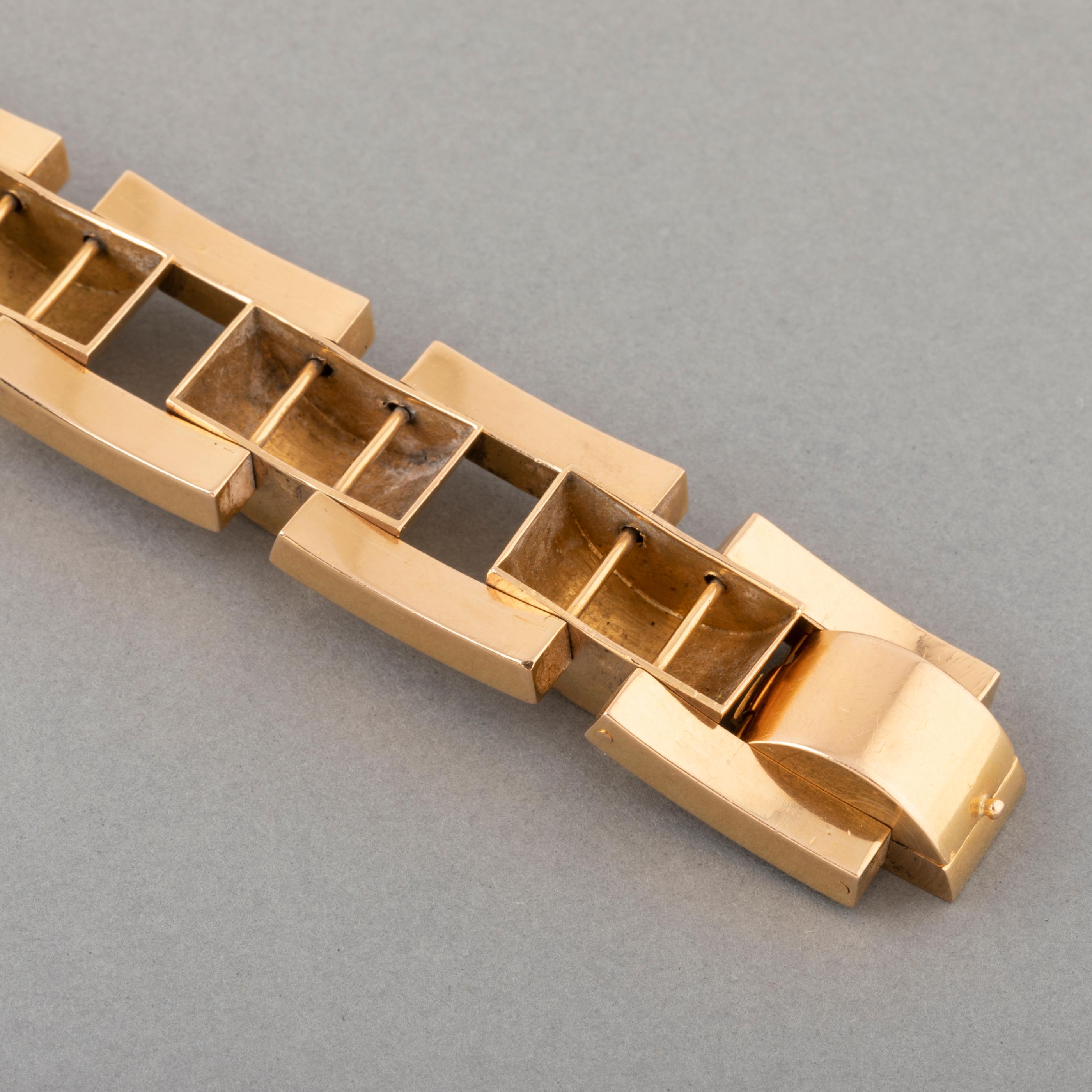 Elegant French Gold Tank Bracelet 2