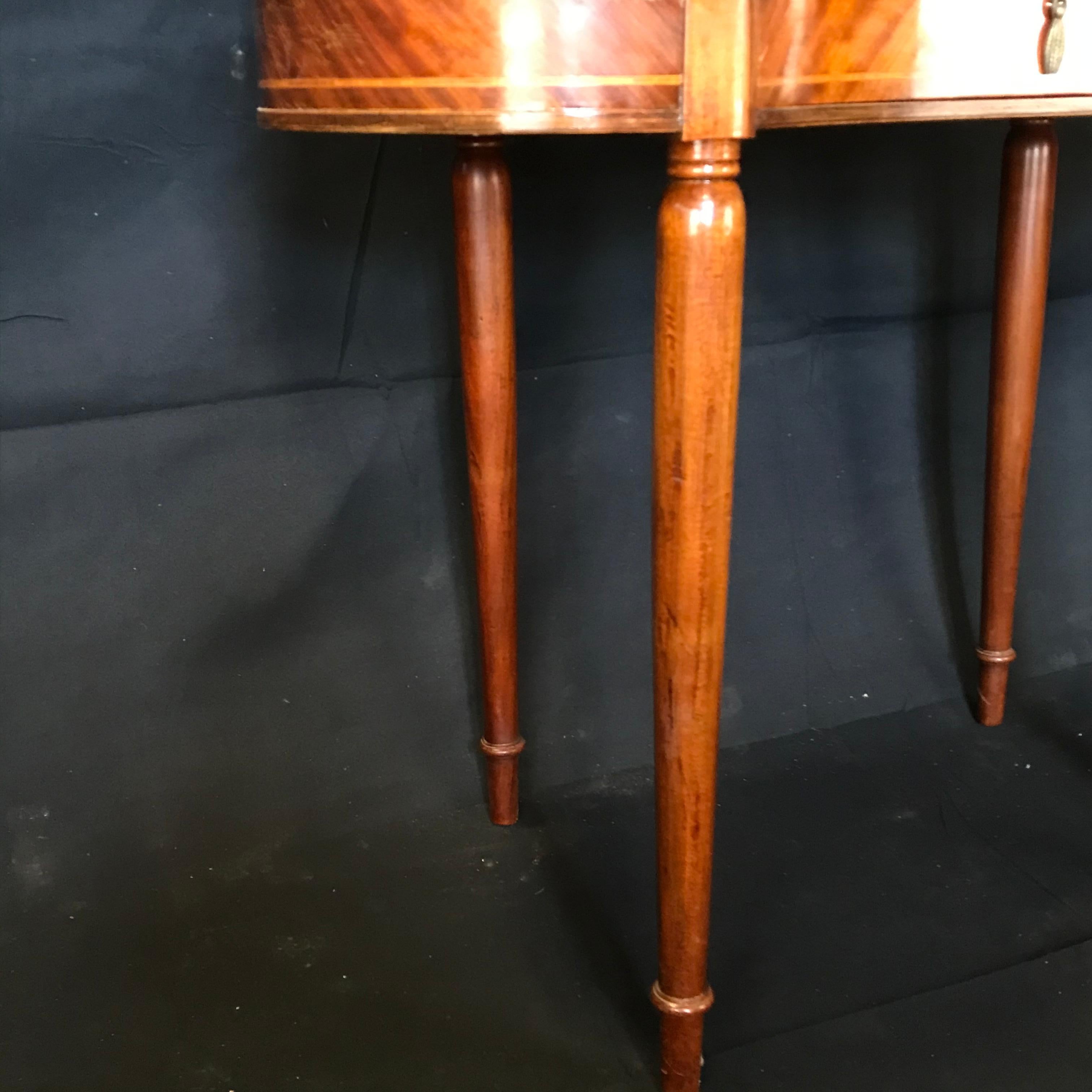 Elegant French Inlaid Walnut Dressing Table Vanity 7