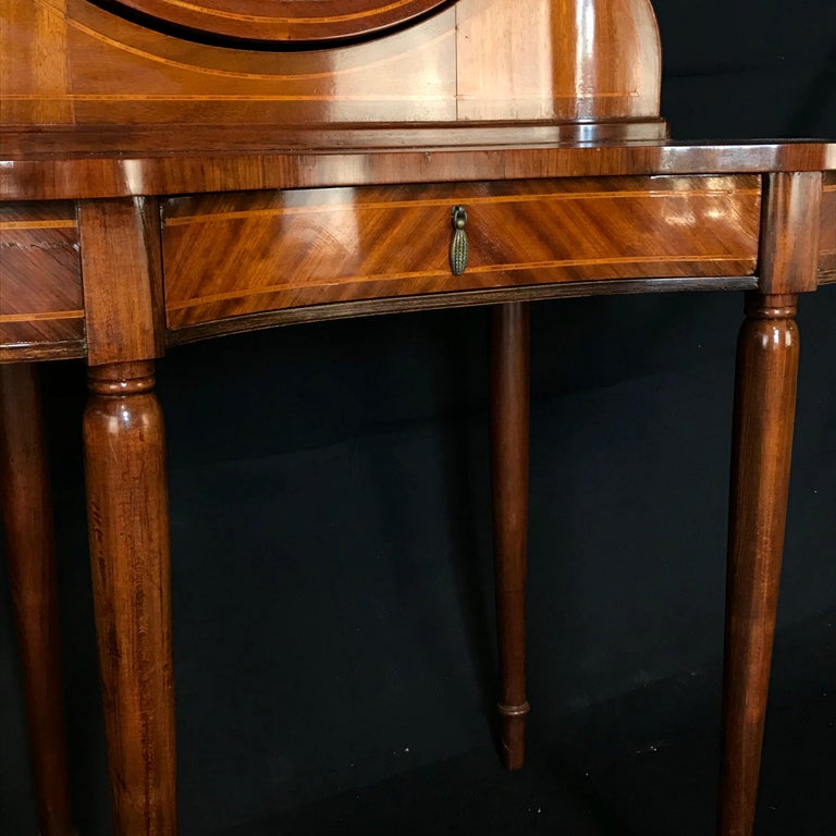 Elegant French Inlaid Walnut Dressing Table Vanity at 1stDibs