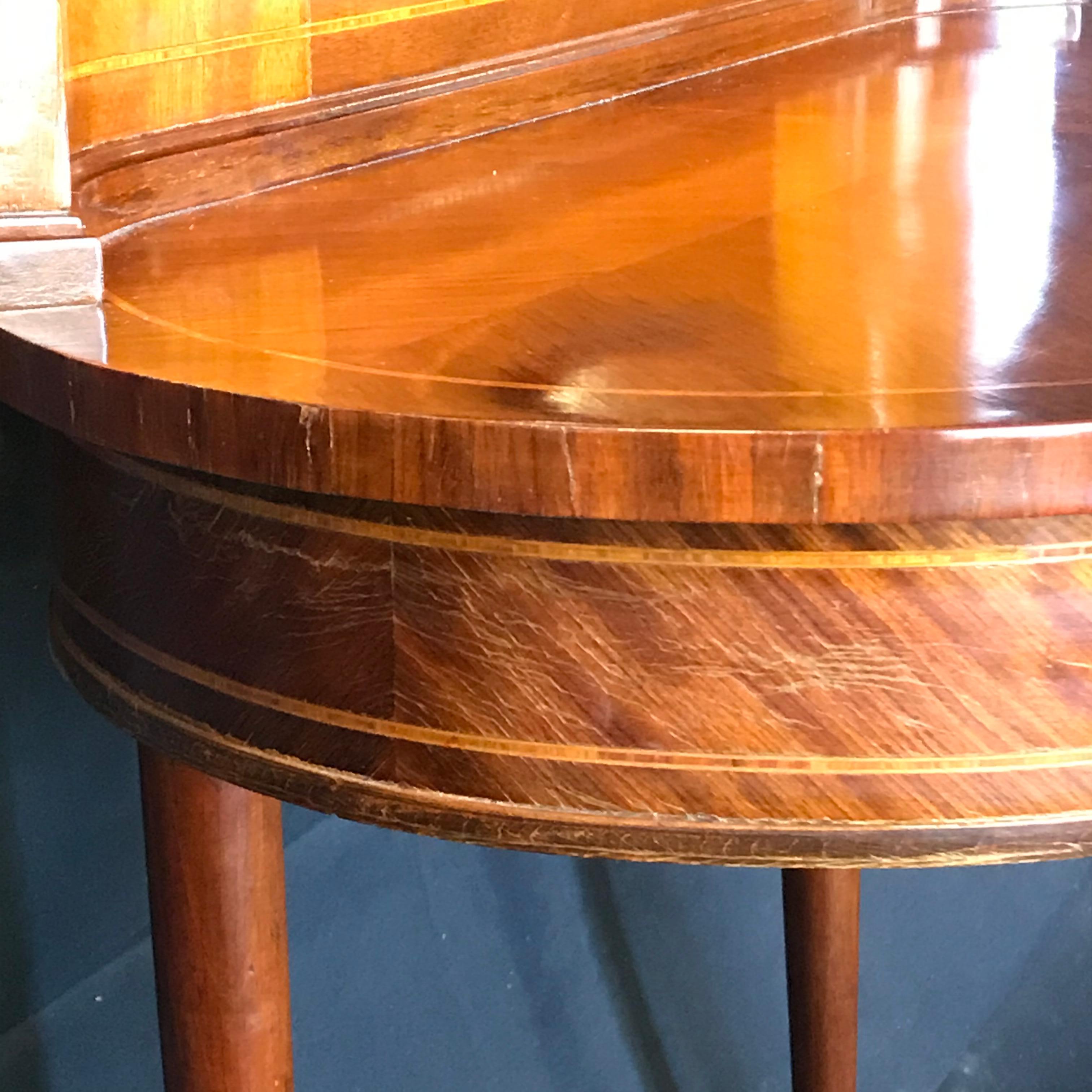 Mid-20th Century Elegant French Inlaid Walnut Dressing Table Vanity