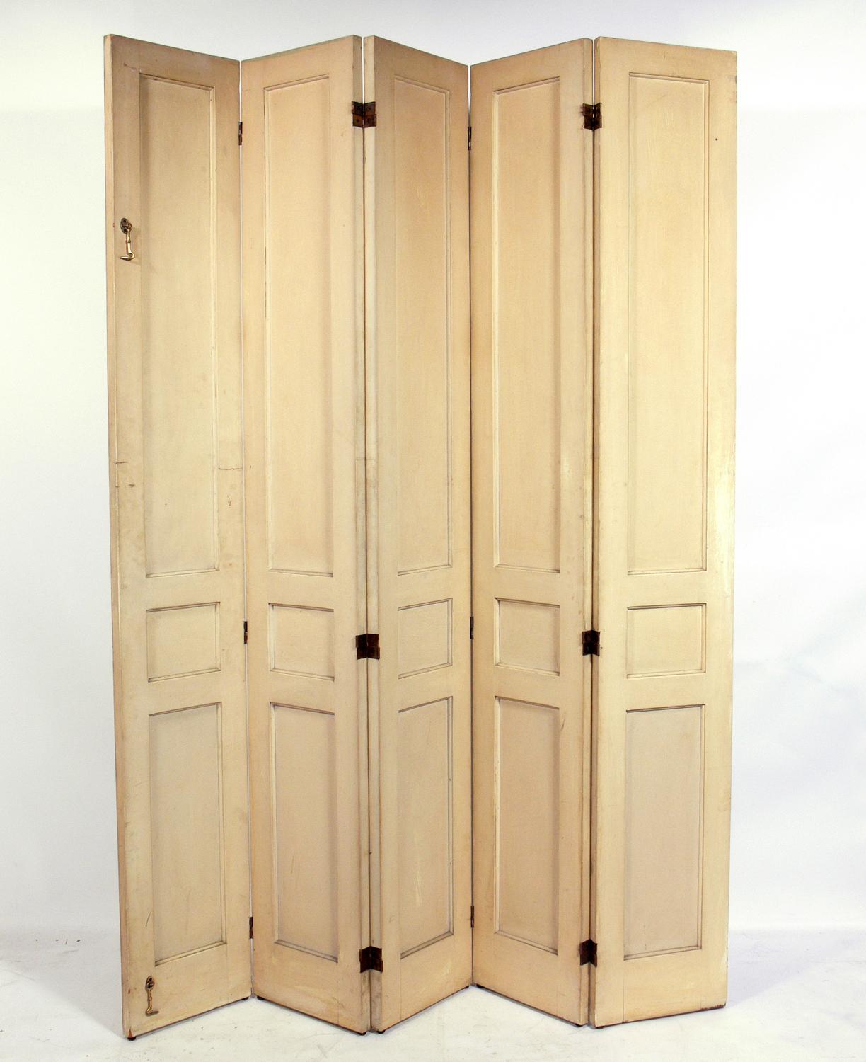 Elegant French Ivory and Gilt Folding Screen For Sale 1