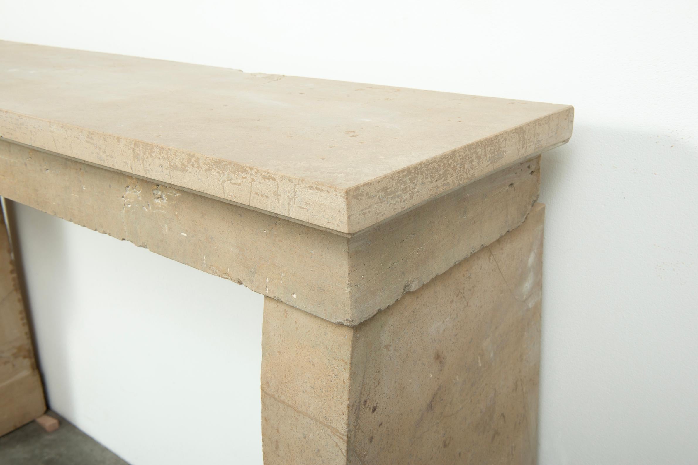 Elegant French Limestone Mantel – Timeless Country House Charm For Sale 7