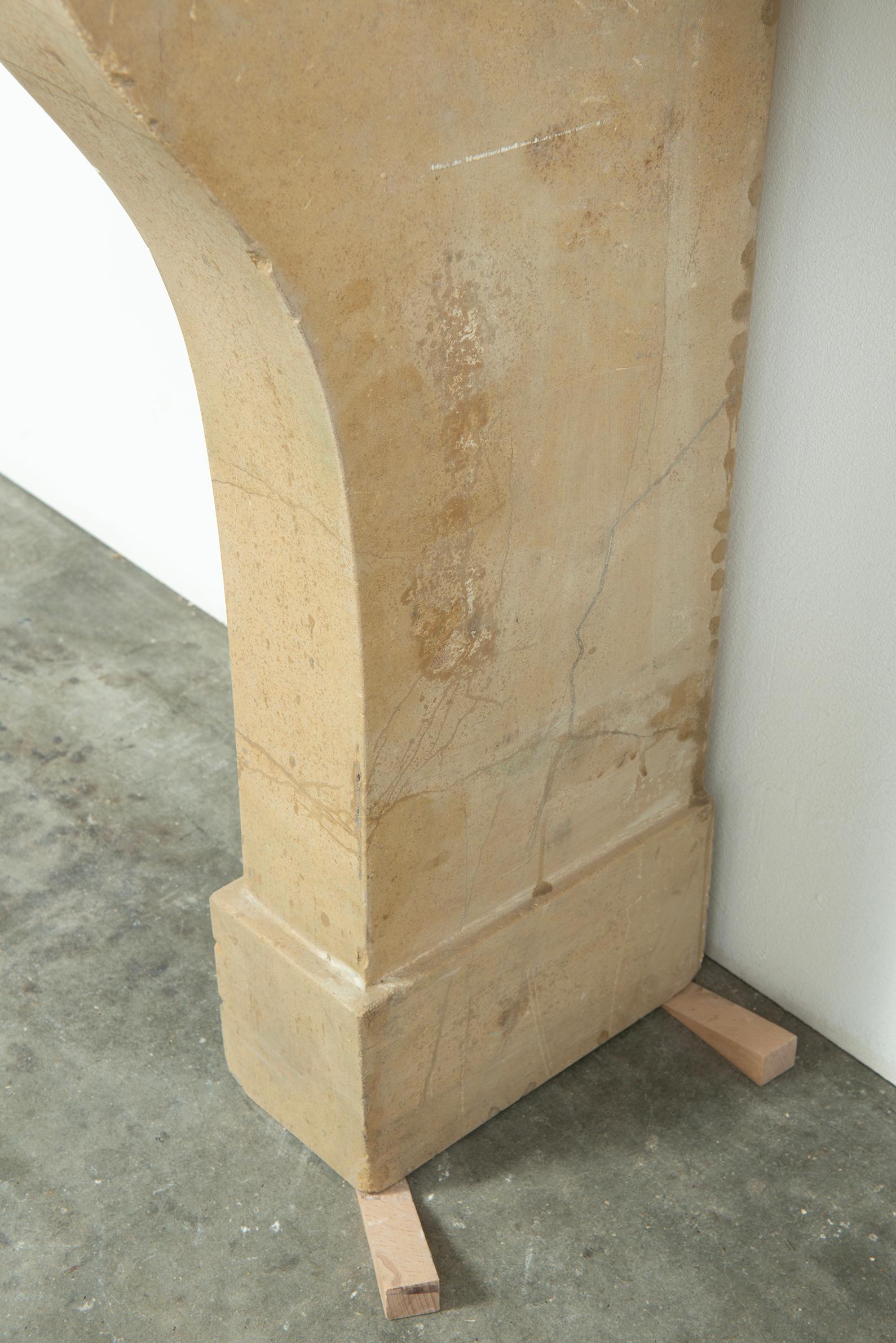 Elegant French Limestone Mantel – Timeless Country House Charm For Sale 8