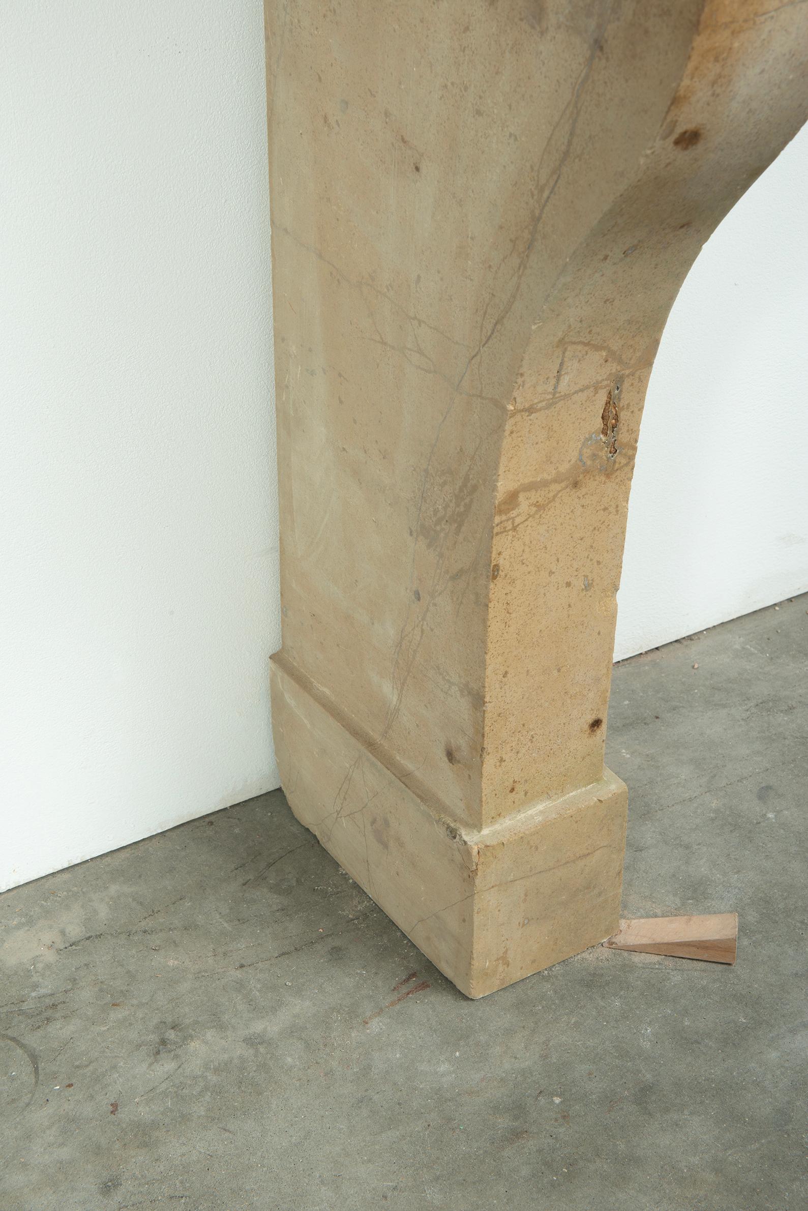 Elegant French Limestone Mantel – Timeless Country House Charm For Sale 9