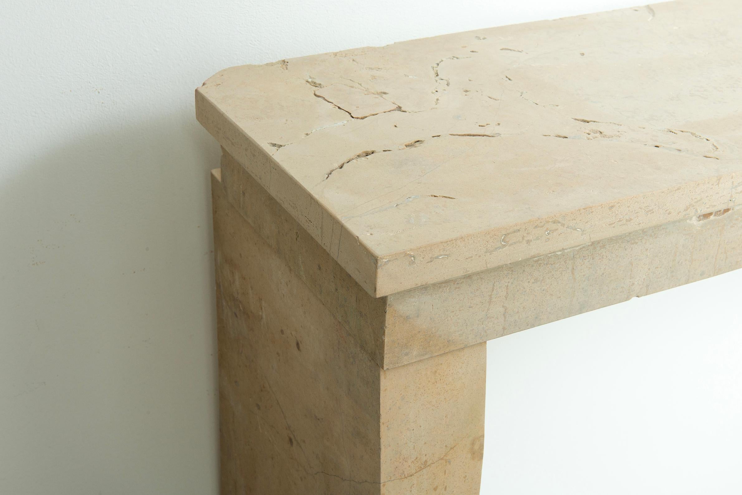 Elegant French Limestone Mantel – Timeless Country House Charm For Sale 11