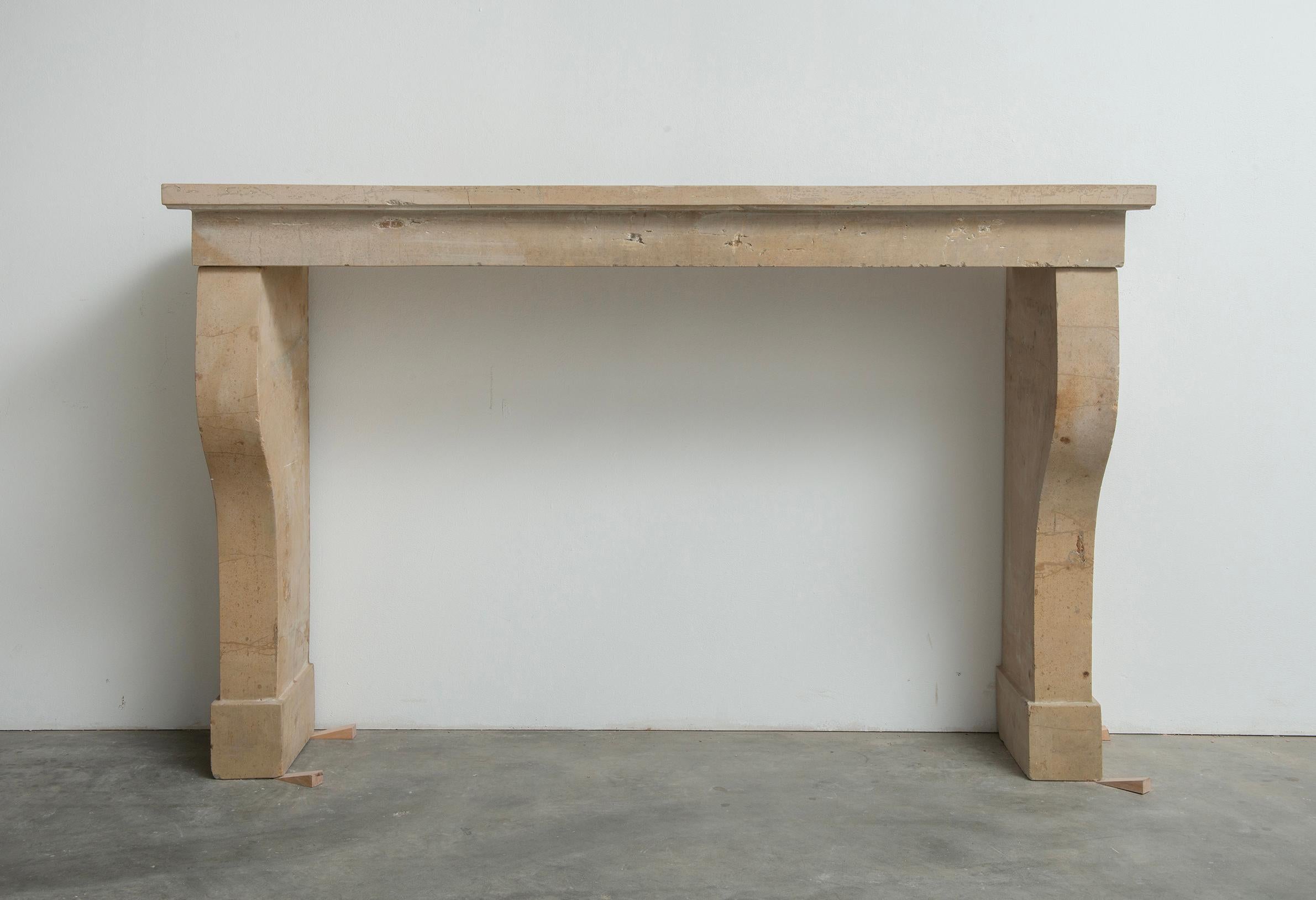 Elegant French Limestone Mantel – Timeless Country House Charm For Sale 12