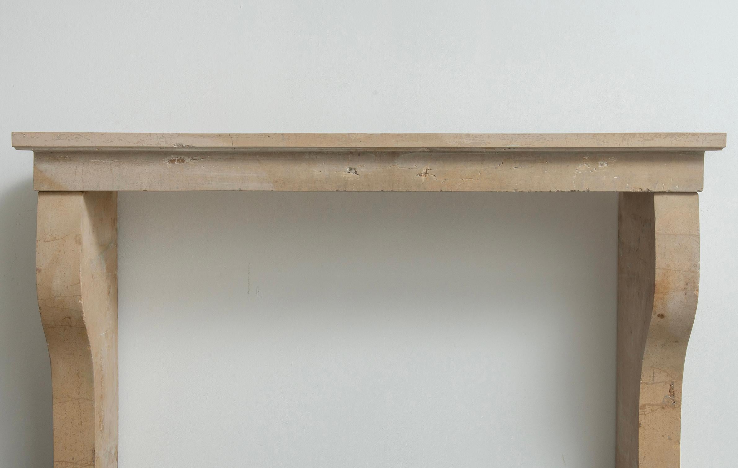 Elegant French Limestone Mantel – Timeless Country House Charm For Sale 13