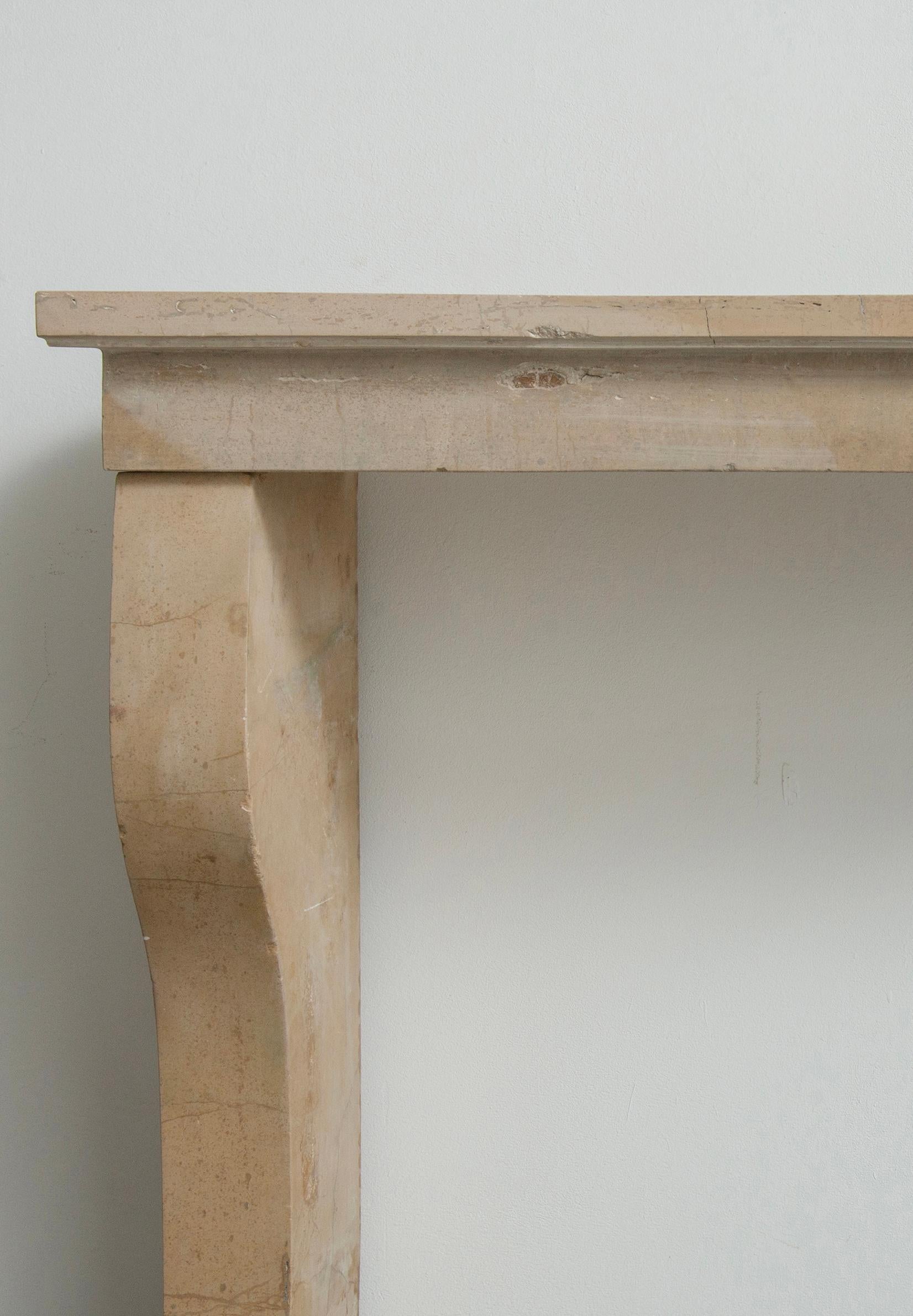Elegant French Limestone Mantel – Timeless Country House Charm For Sale 14