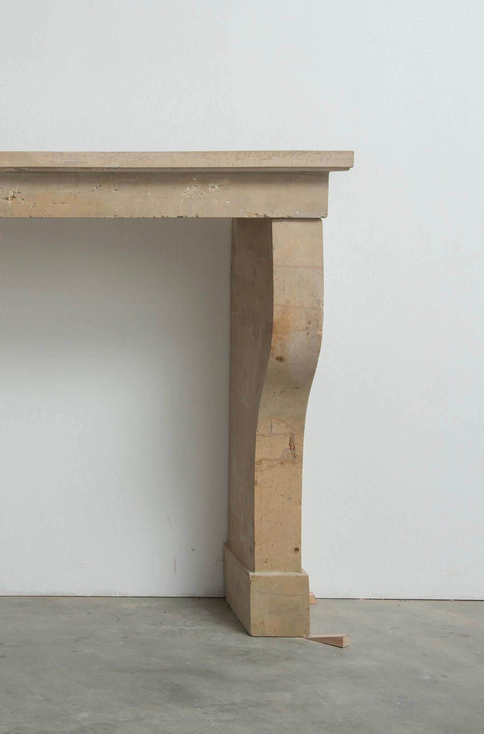 Elegant French Limestone Mantel – Timeless Country House Charm For Sale 15