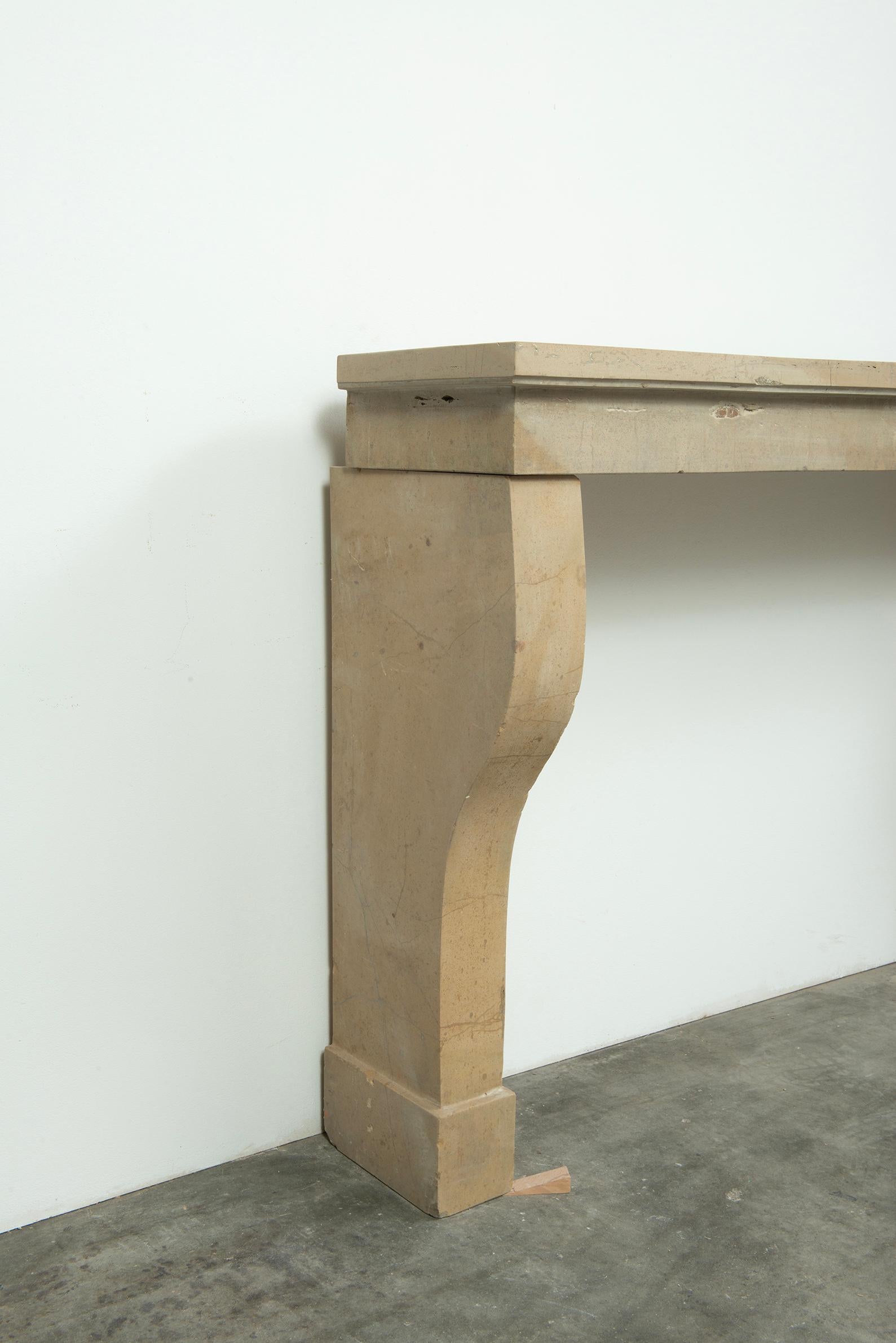 Elegant French Limestone Mantel – Timeless Country House Charm For Sale 1