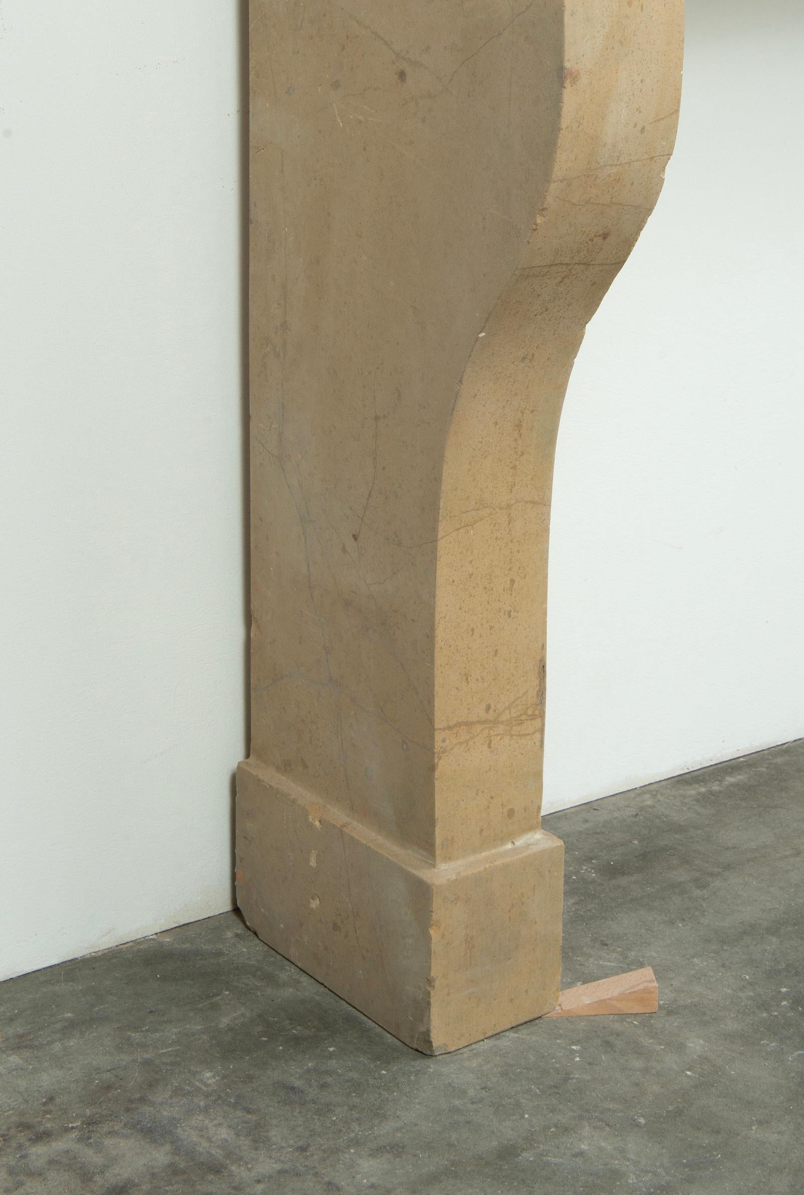 Elegant French Limestone Mantel – Timeless Country House Charm For Sale 2