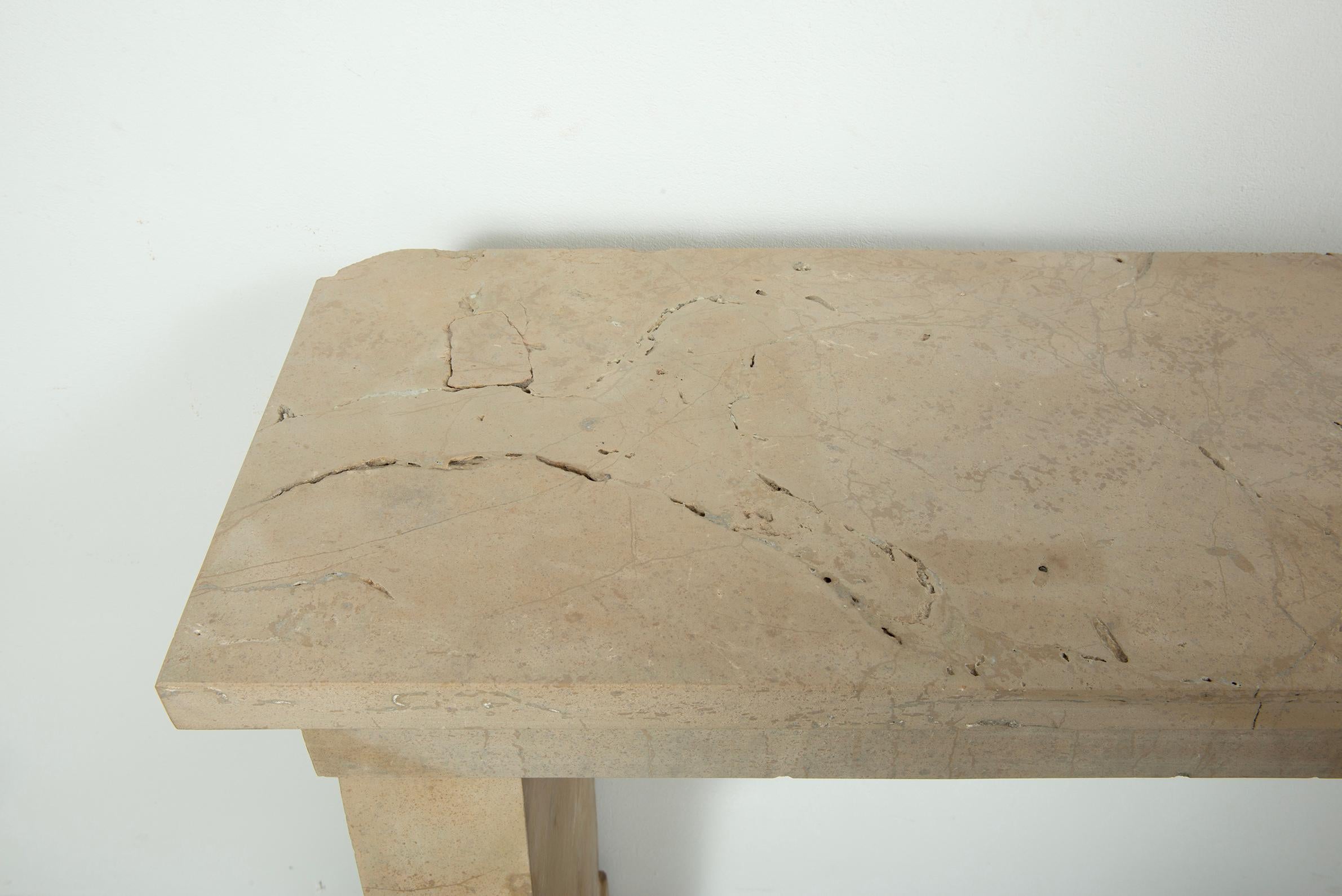 Elegant French Limestone Mantel – Timeless Country House Charm For Sale 3