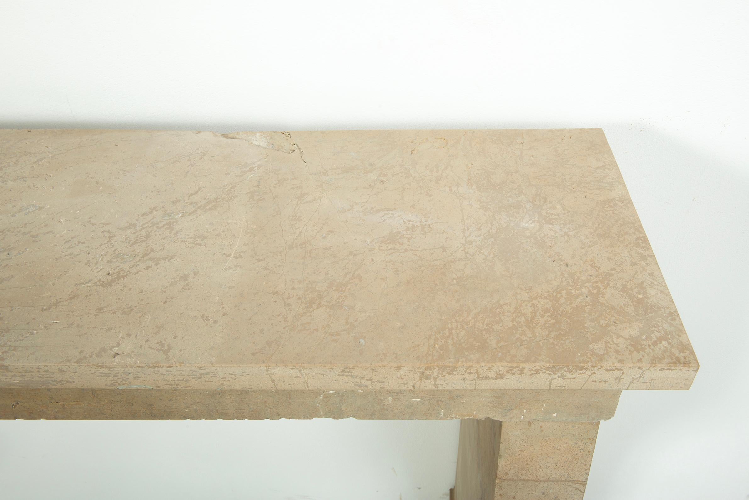 Elegant French Limestone Mantel – Timeless Country House Charm For Sale 5