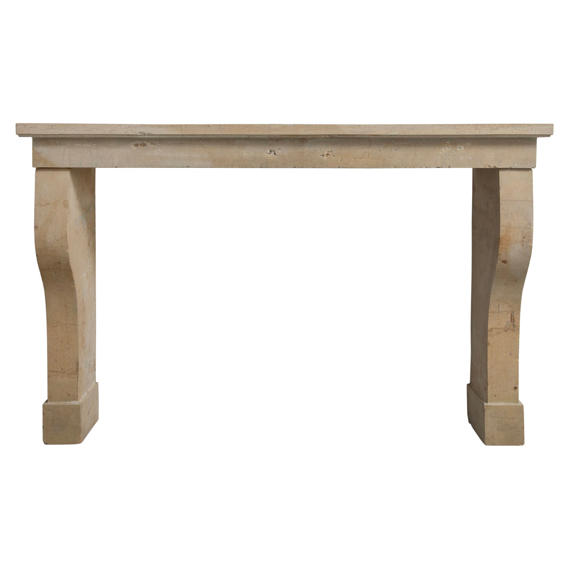 Elegant French Limestone Mantel – Timeless Country House Charm For Sale