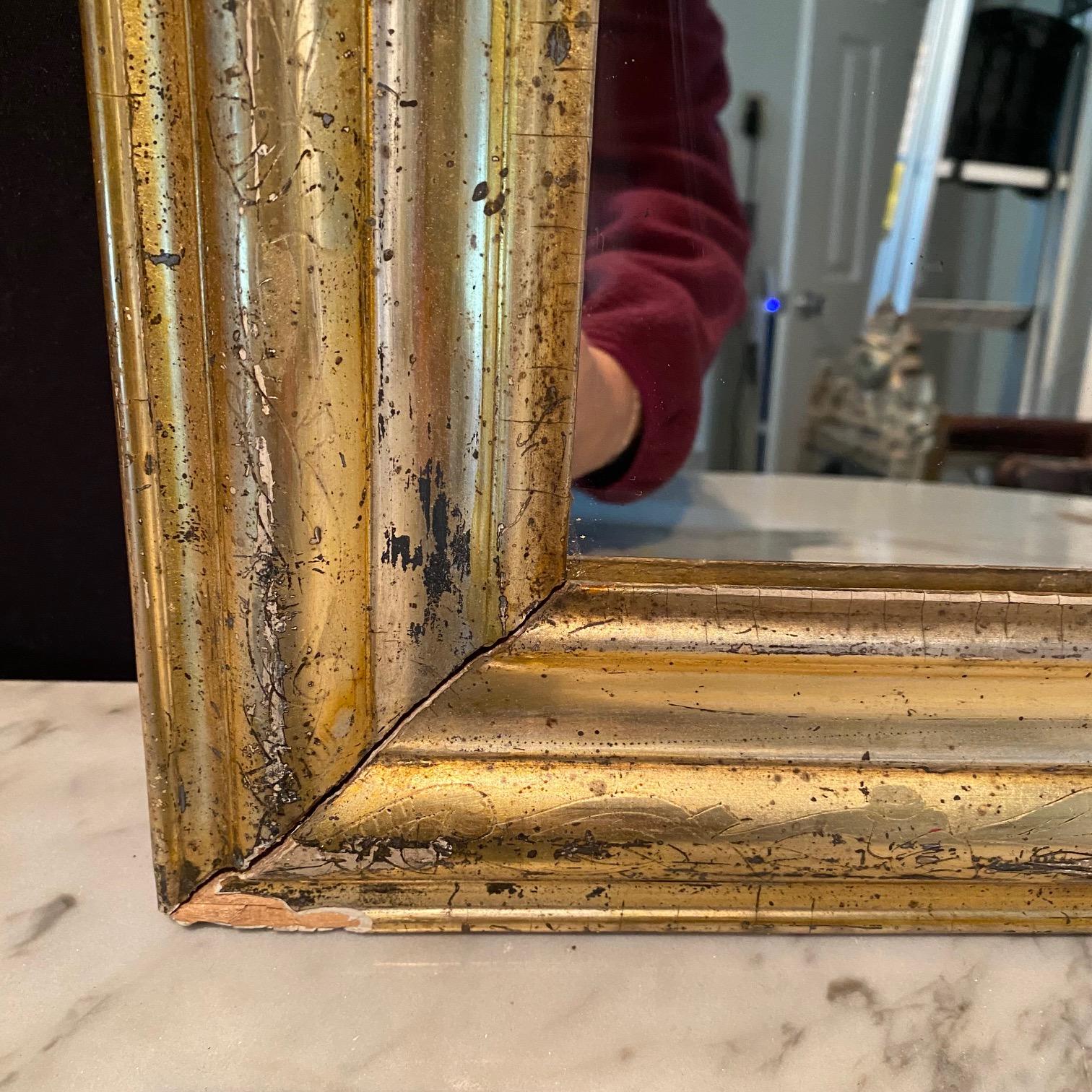 Elegant French Louis Philippe Lemon Gold 19th Century Mirror  For Sale 3