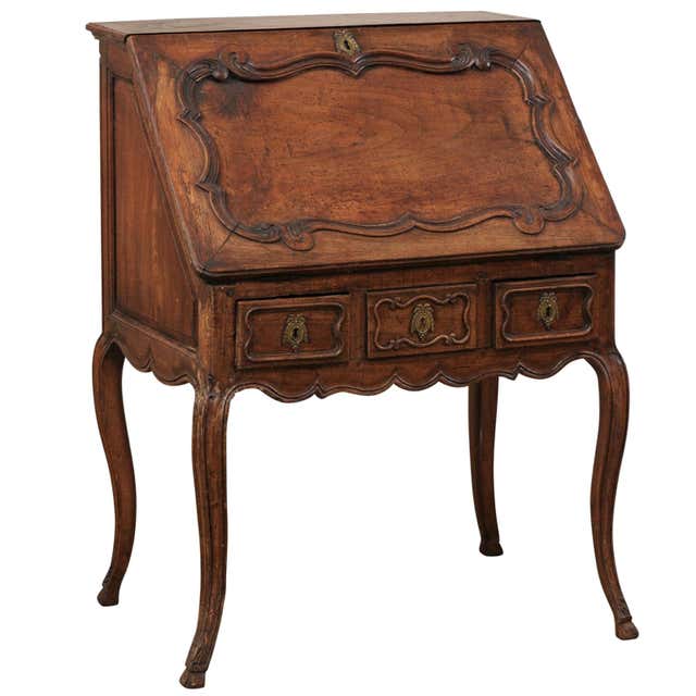 Baker Furniture Style Antique French Provincial Secretary Desk, Circa ...
