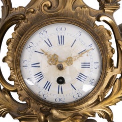 Elegant French Louis XV Style Gilt Metal Cartel Clock