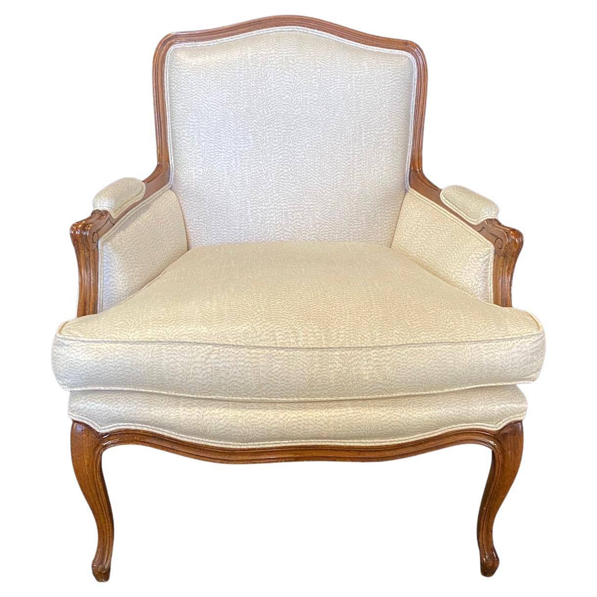 Elegant French Louis XV Style Walnut Armchair or Fauteuil  For Sale