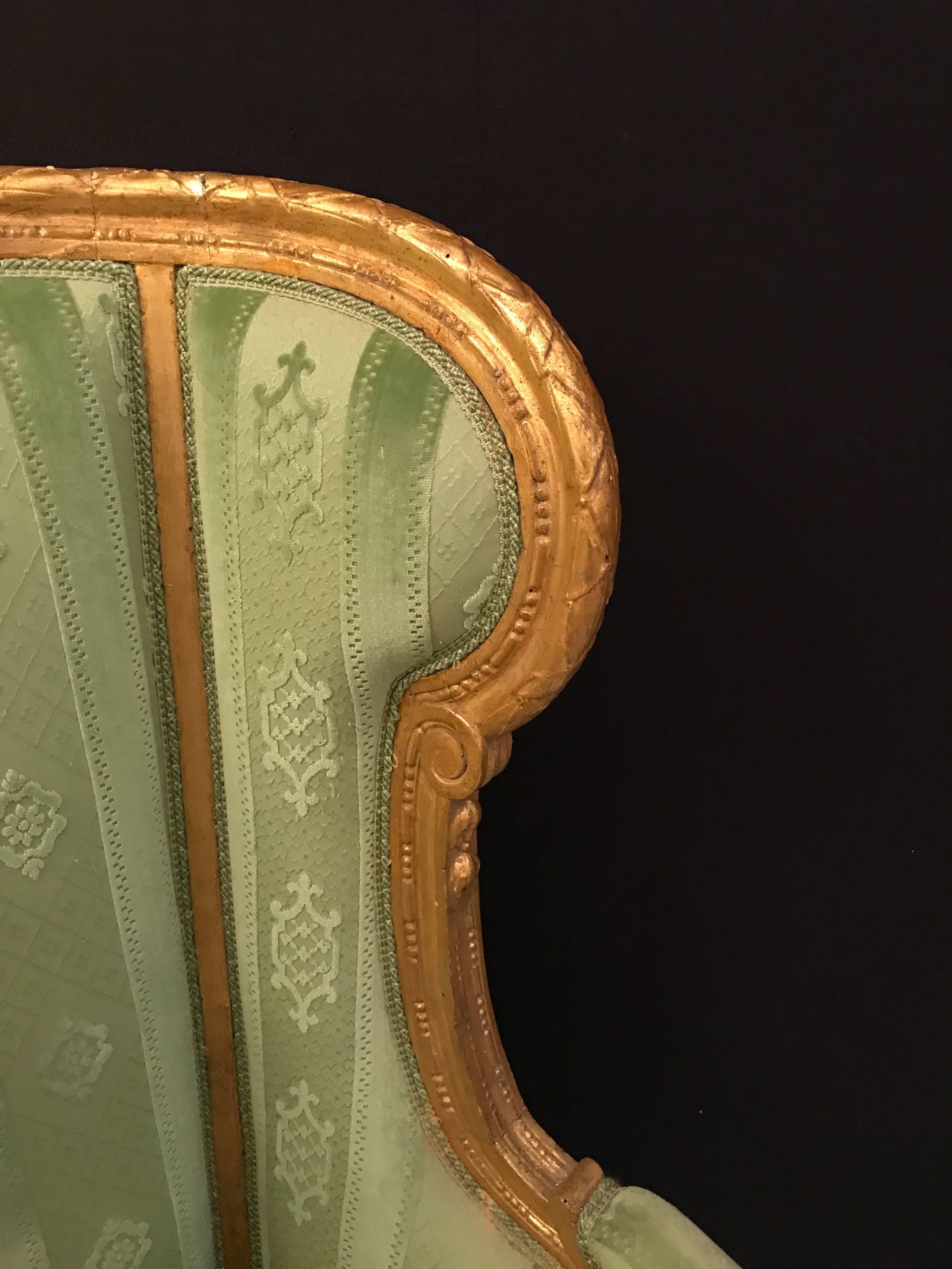 Elegant French Louis XVI Giltwood Armchair or Bergère, 1780 In Good Condition In Rome, IT