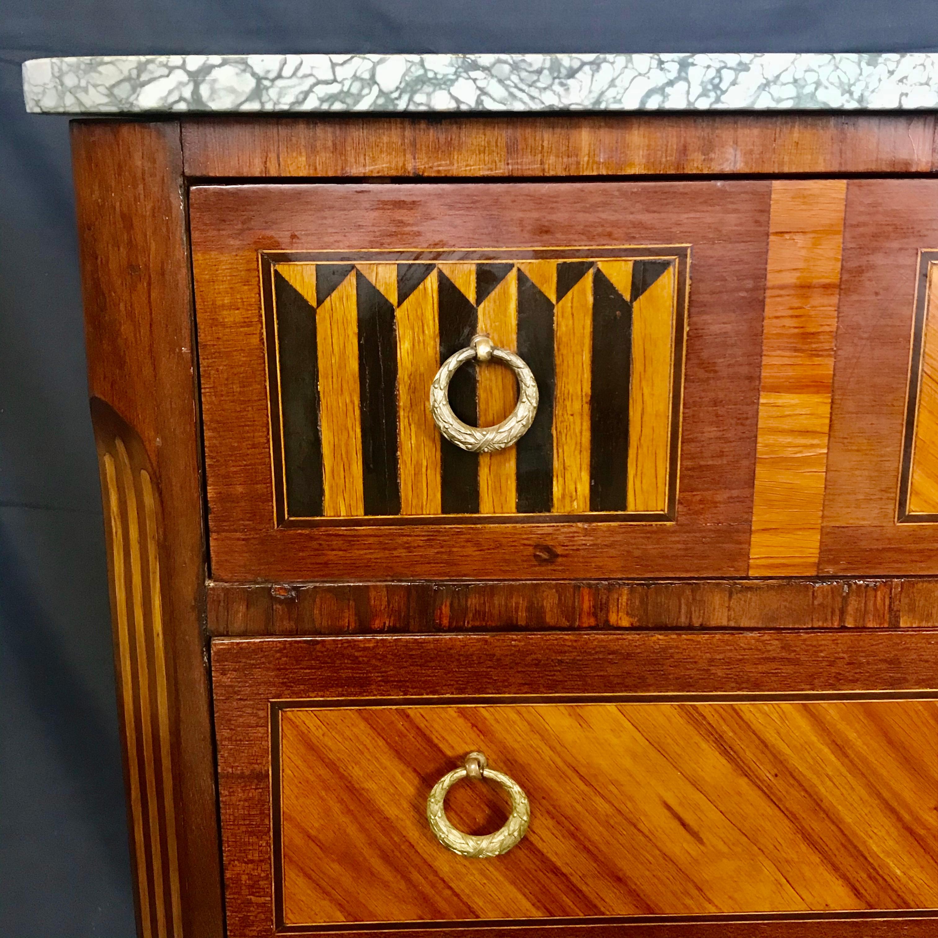 20th Century Elegant French Louis XVI Style Marquetry Inlaid Petite Commode