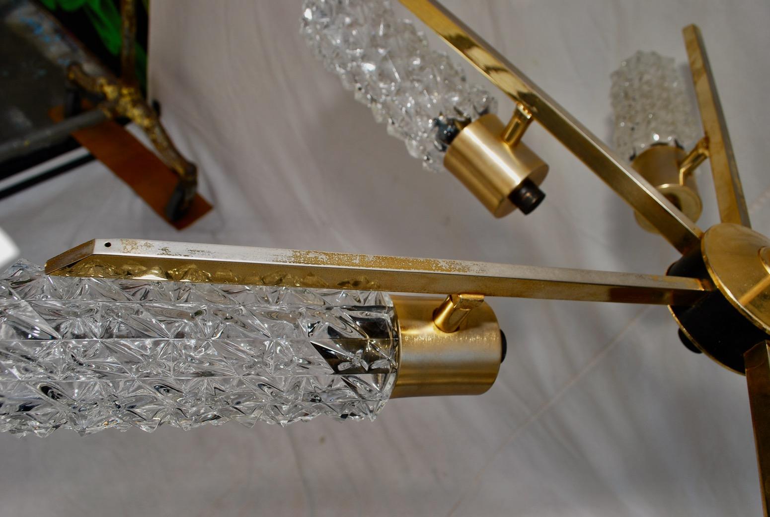 Brass Elegant French Midcentury Chandelier