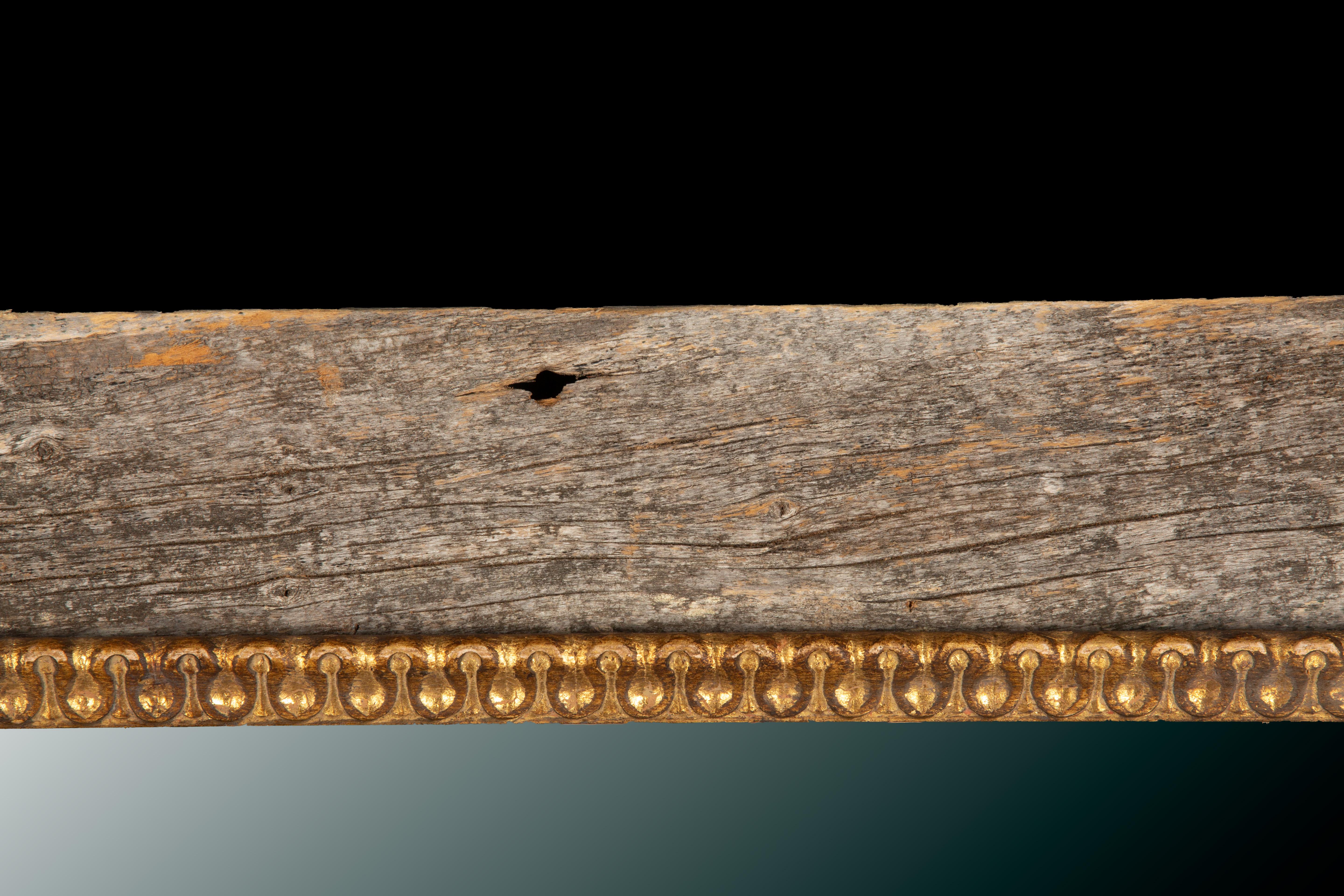 Gilt Elegant French Mirror with Rustic Wood Frame and Gilded Accents- Contemporary For Sale