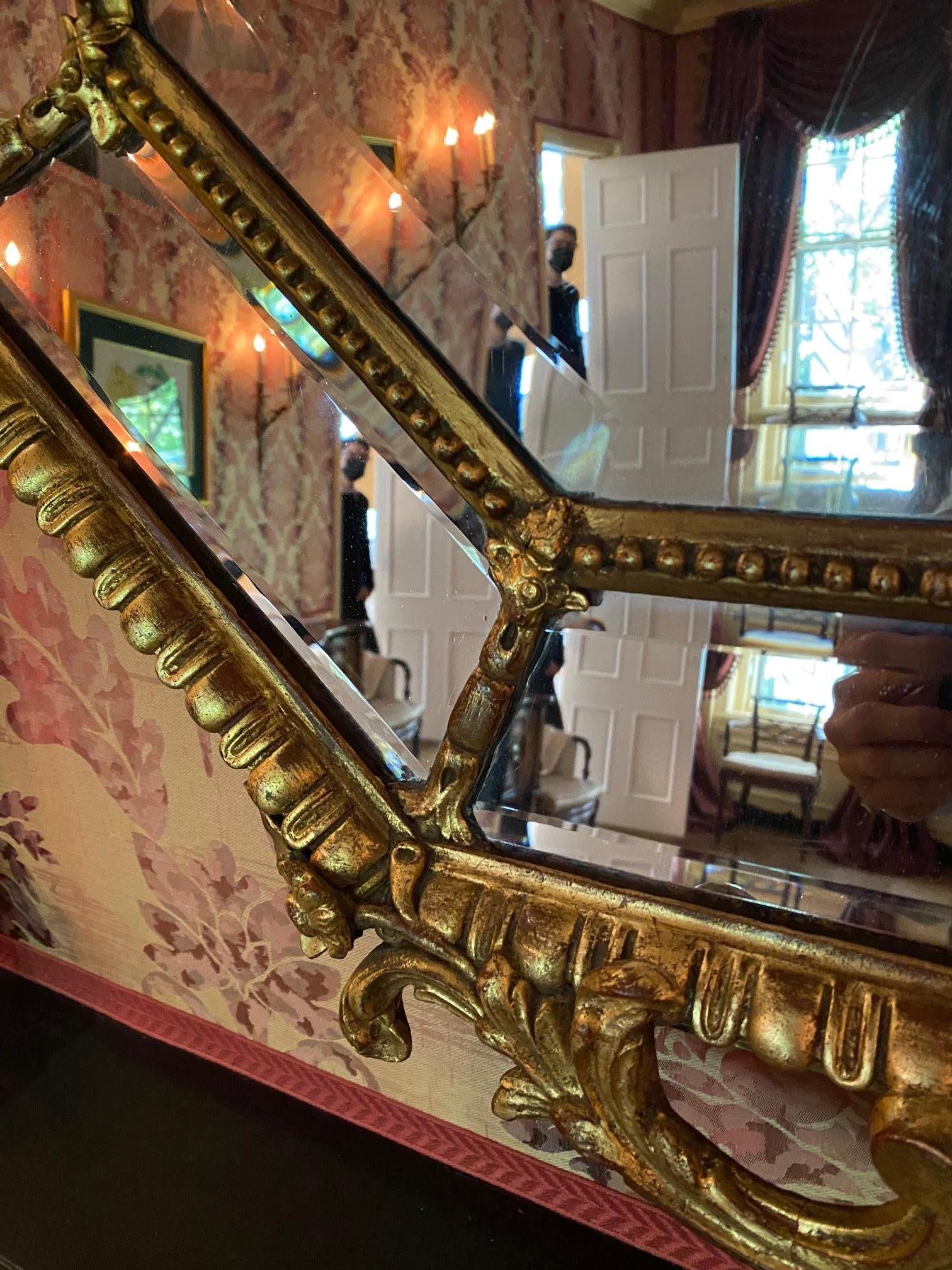 Elegant French Napoleon III Period Parclose Gilt Wood Mirror For Sale 4