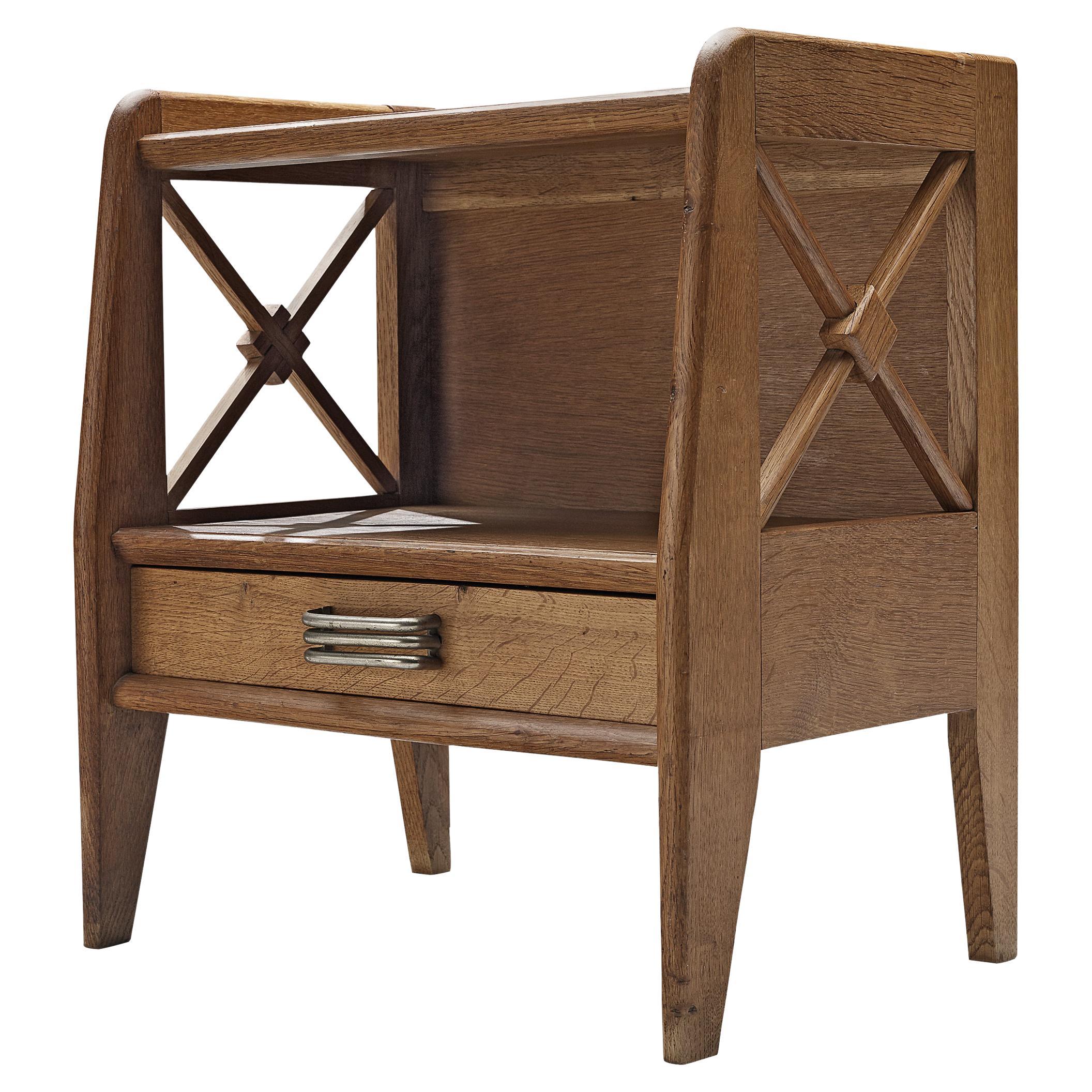 Elegant French Nightstand in Oak