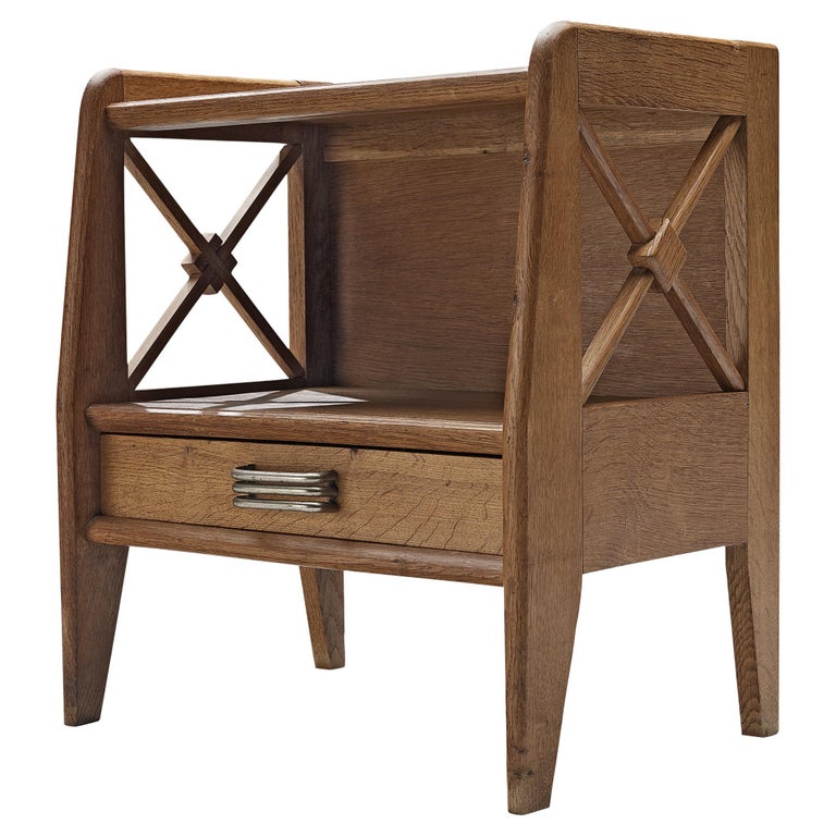 Elegant French Nightstand in Oak For Sale at 1stDibs
