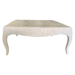 Vintage Elegant French Plaster Textured Cocktail Table with Cabriolet Legs,