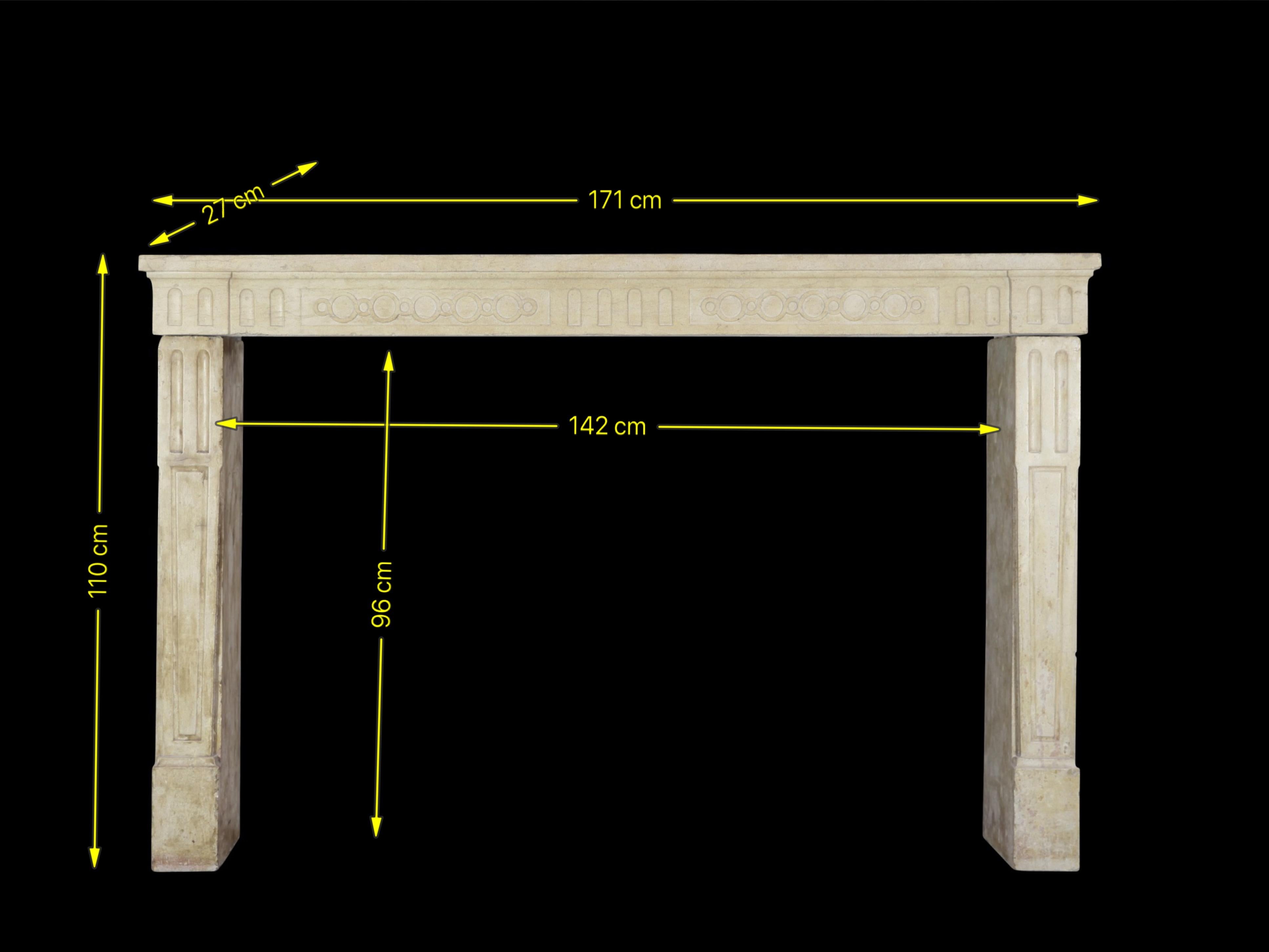 Elegant French Rustic Limestone Fireplace Surround For Sale 5