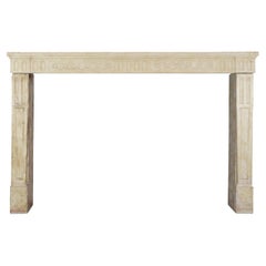 Used Elegant French Rustic Limestone Fireplace Surround