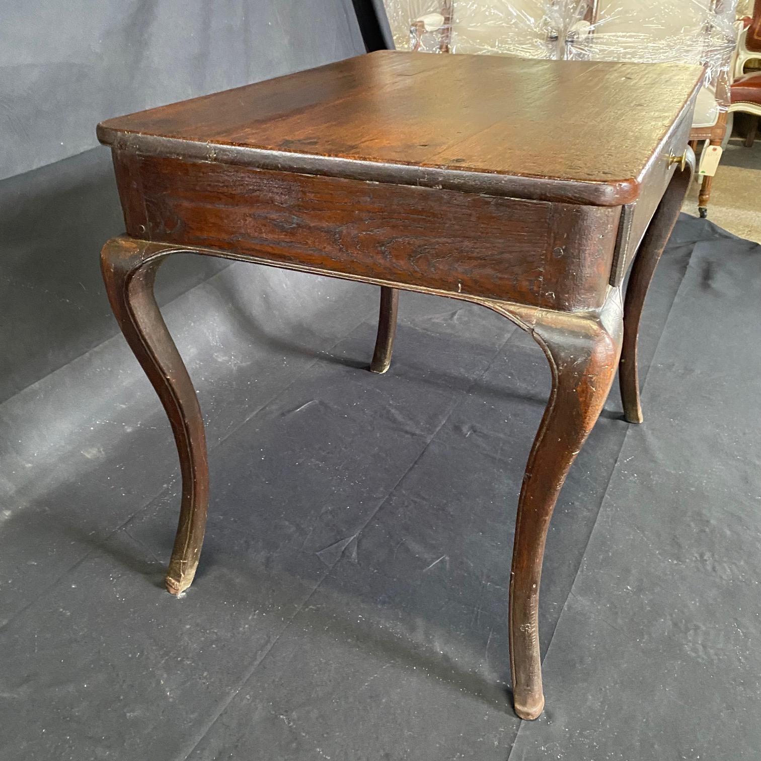 Elegant French Side Table or Desk with Hooved Feet In Good Condition For Sale In Hopewell, NJ