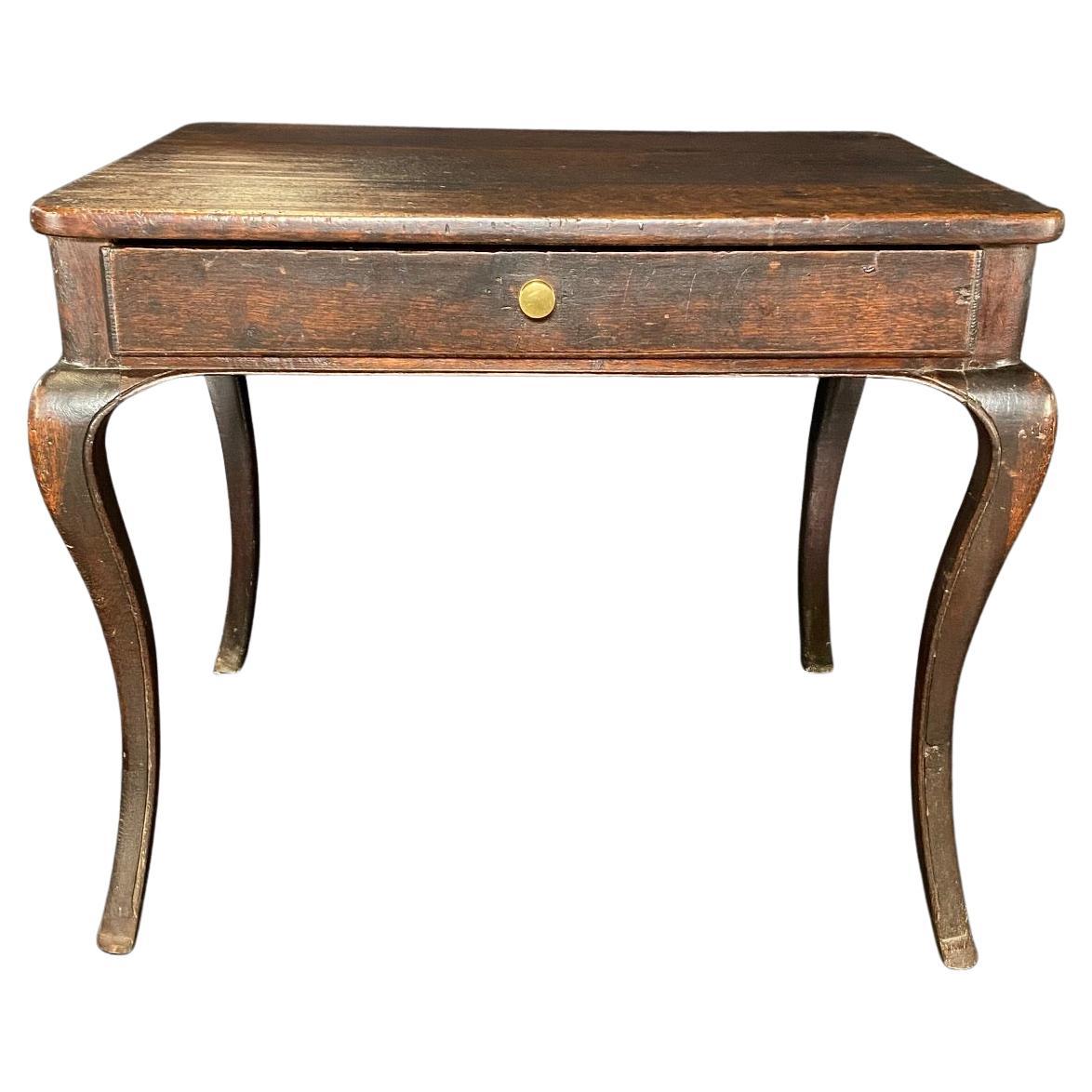 Elegant French Side Table or Desk with Hooved Feet For Sale
