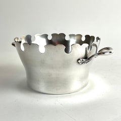 Elegant French Silver-Plated Wine Glass Rinser, 19th Century