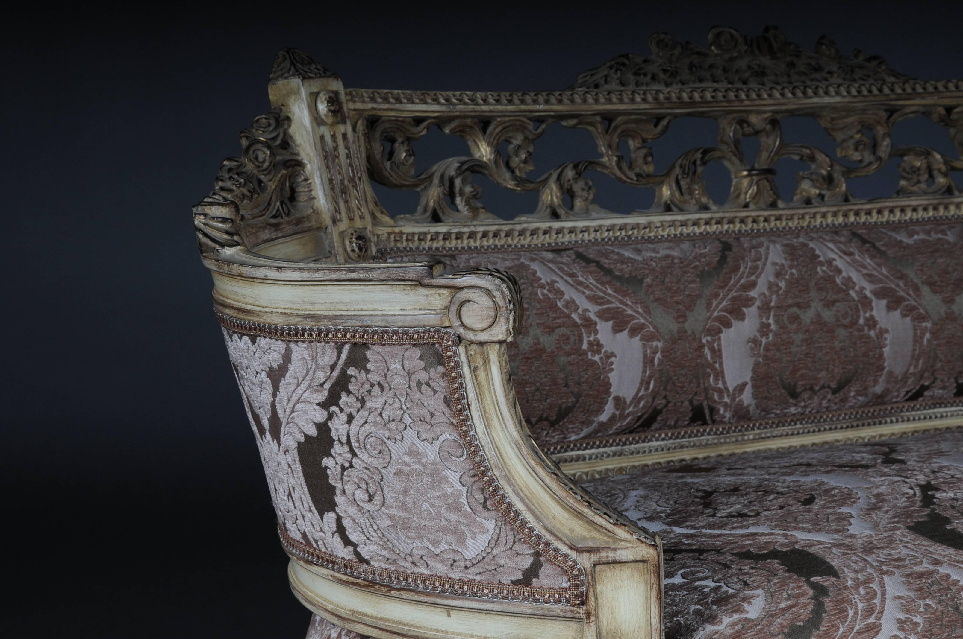 Elegantes elegantes französisches Sofa, Seife in Louis XVI-Größe im Zustand „Gut“ im Angebot in Berlin, DE