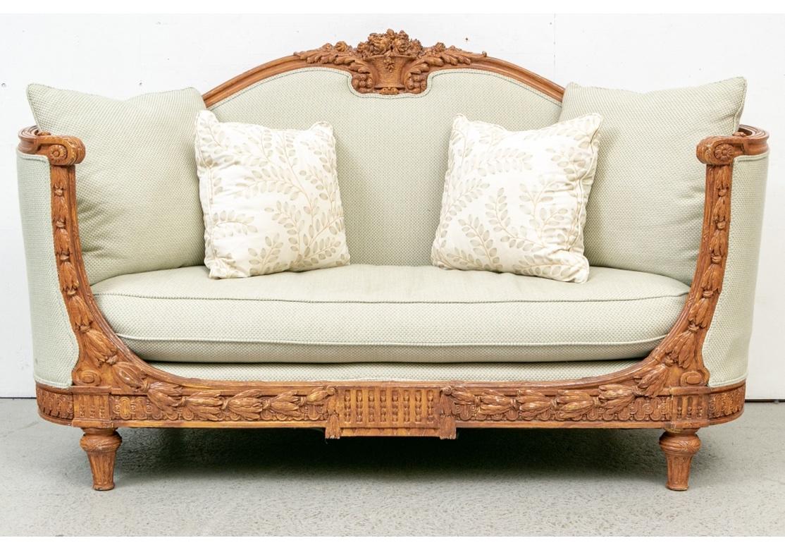 Elegant French Style Carved Sofa For Sale 2