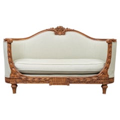 Elegant French Style Carved Sofa