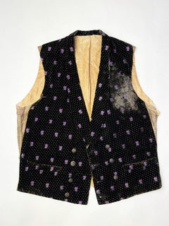 Elegant French Victorian waistcoat in brocaded velvet - France Circa 1860