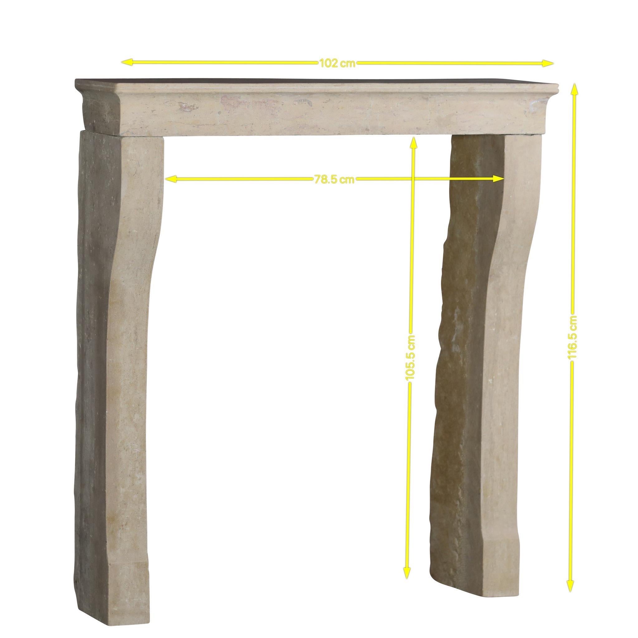 Elegant French Vintage Fireplace Surround in Limestone  For Sale 7