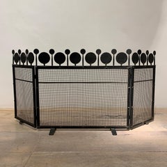 Elegant French Wrought Iron Fire Screen, 1960s