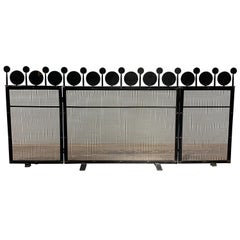 Retro Elegant French Wrought Iron Fire Screen, 1960s