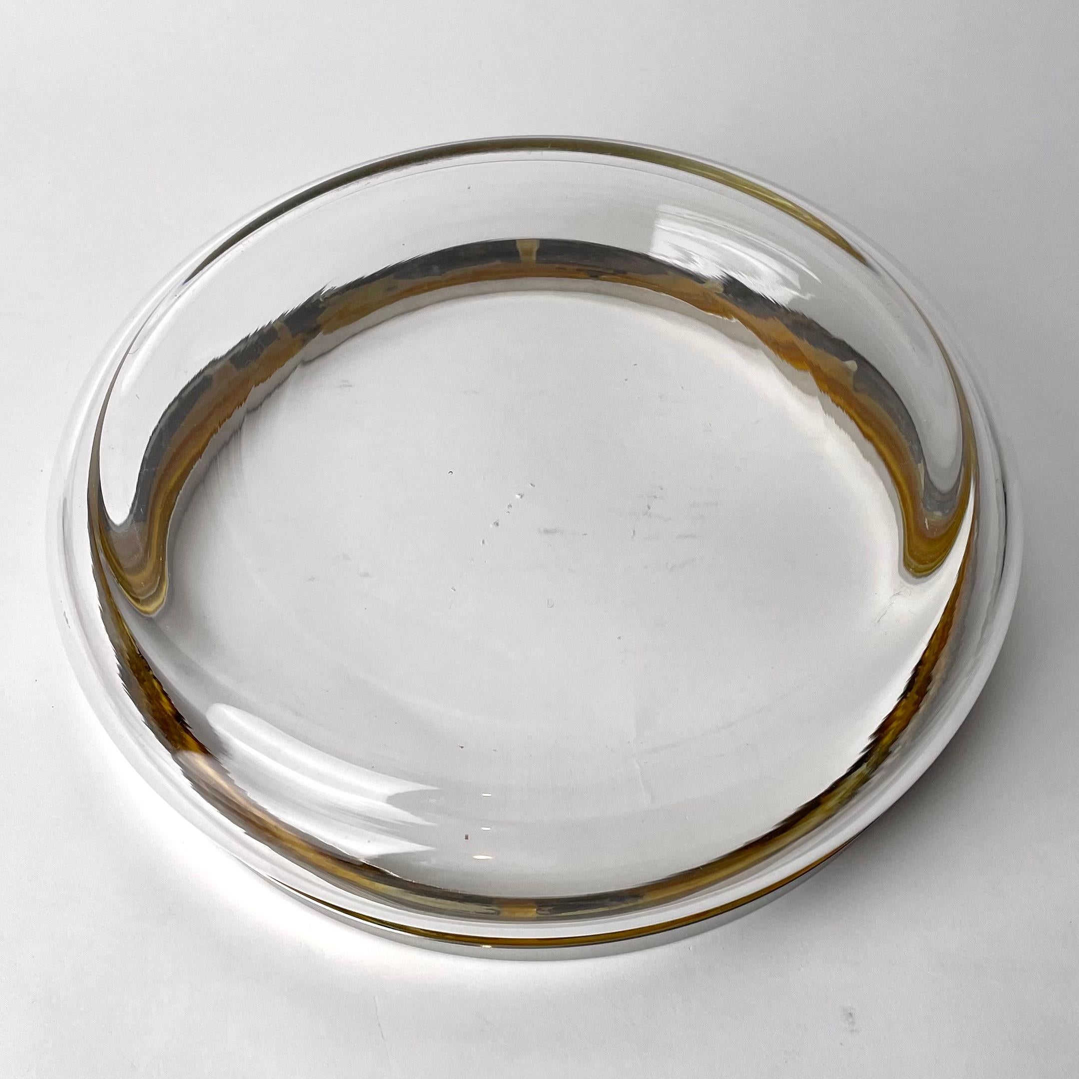Glass Elegant Fruit or Salad Bowl in glass and chrome. Art Deco, 1920s-1930s For Sale