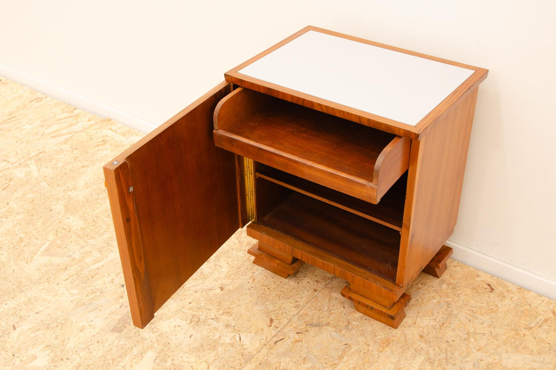 Elegant Fully renovated Art Deco night stand, 1930s, Bohemia For Sale 7