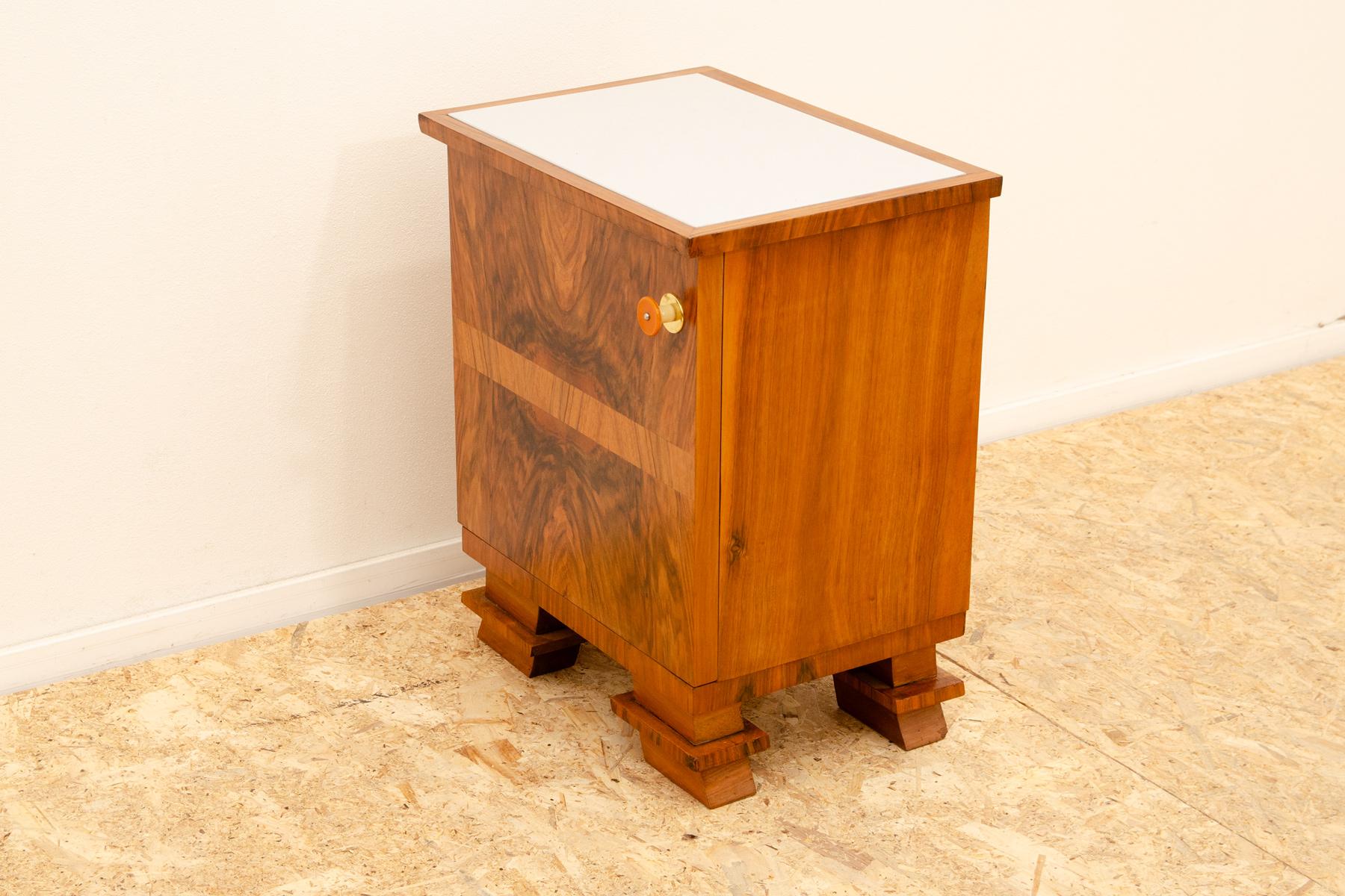 Elegant Fully renovated Art Deco night stand, 1930s, Bohemia For Sale 9